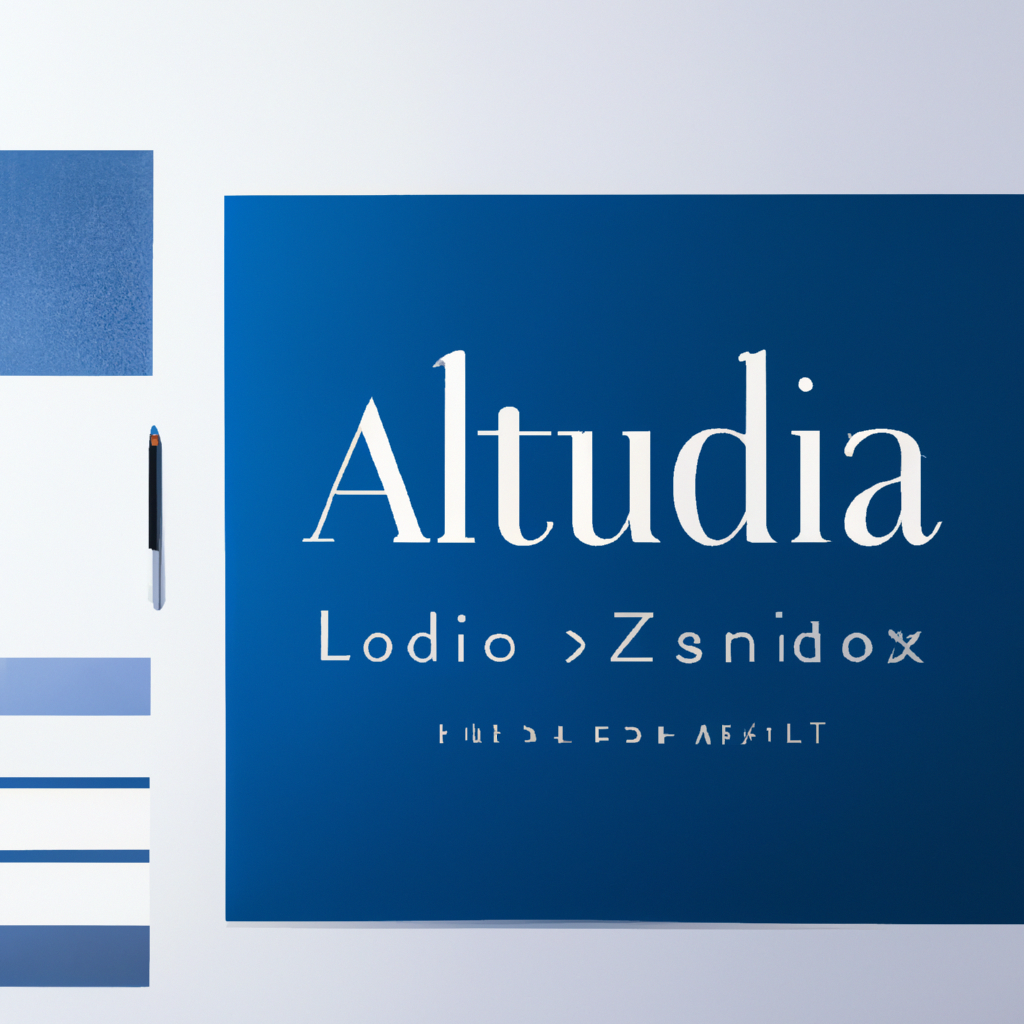 Identidad visual de Estudio Luz Andina, logotipo minimalista en fondo blanco y negro, paleta de azules y grises